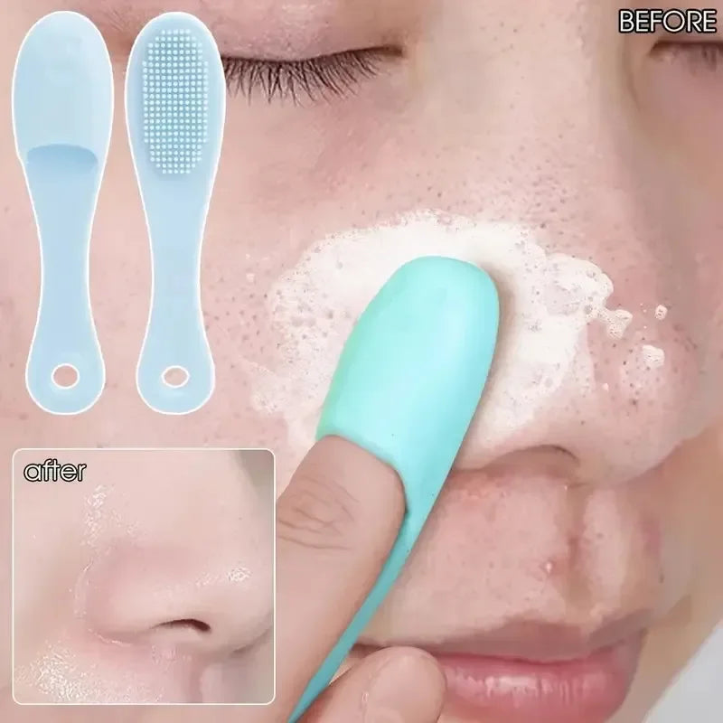 Silicone Facial Brush Cleaner Portable Blackhead Double-sided Massage Brushes Beauty Cleaning Tool Facial Nasal Scrub Skin Care