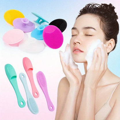 Silicone Facial Brush Cleaner Portable Blackhead Double-sided Massage Brushes Beauty Cleaning Tool Facial Nasal Scrub Skin Care