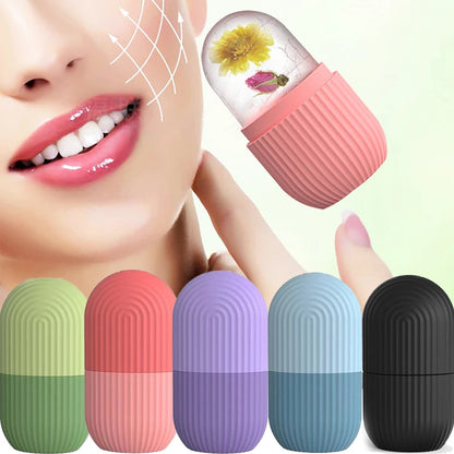 Silicone Ice Facial Roller Skin Care Beauty Lifting Contouring Tools Ice Cube Trays Ice Globe Balls Face Massager Skin Care Tool