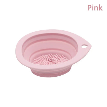 Silicone Makeup Brush Cleaner Foldable Cosmetic Brush Cleaning Bowl Powder Puff Beauty Sponge Washing Mat Brushes Scrubber Pad