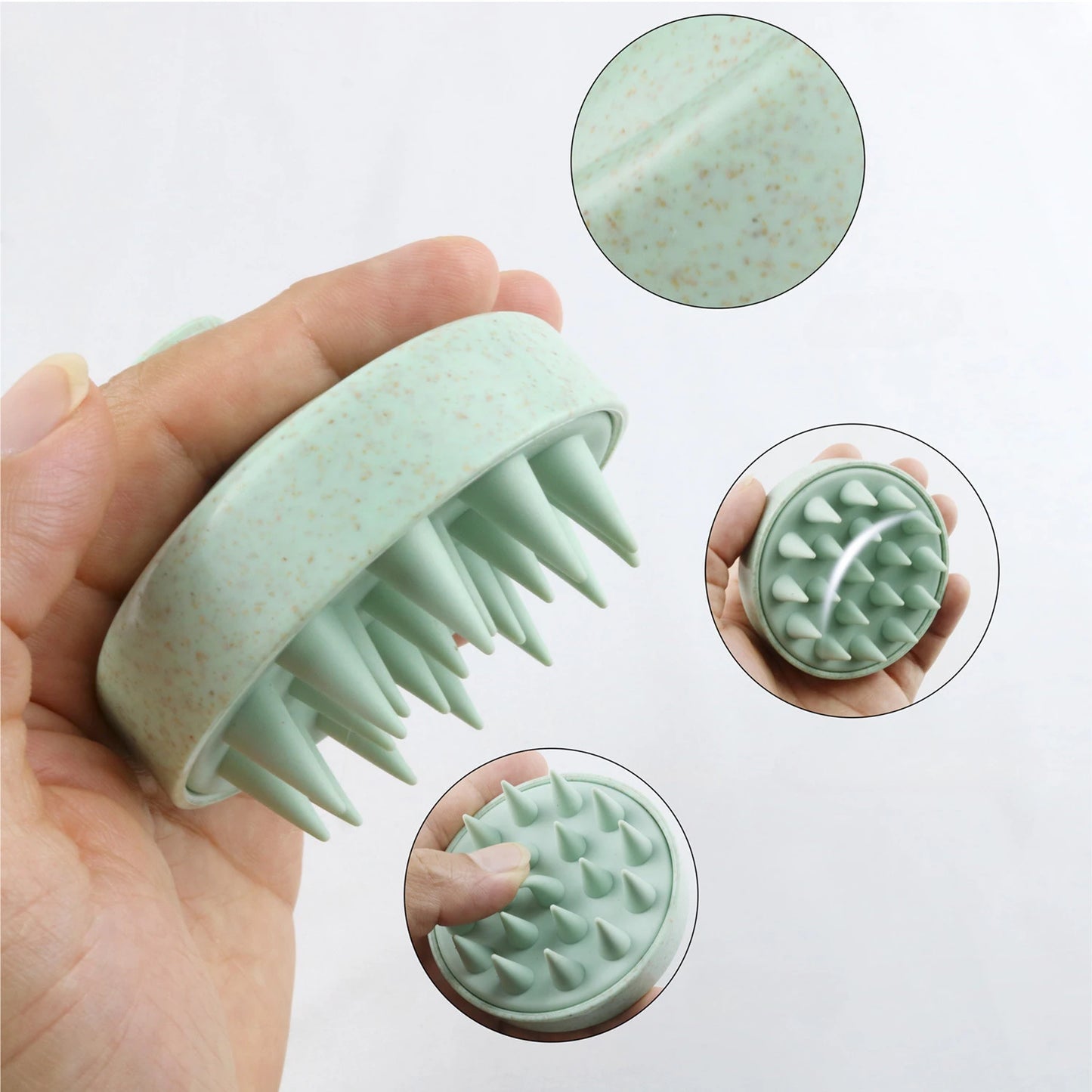 PC Silicone Shampoo Brush Head Scalp Massage Comb Hair Washing Comb Body Ma