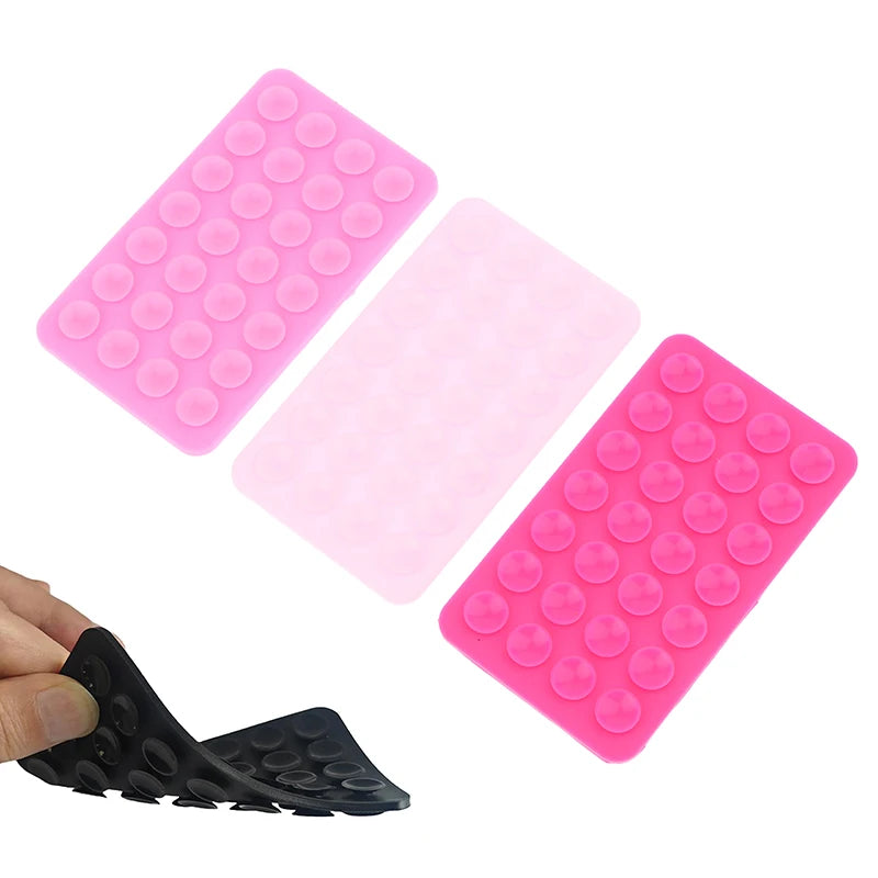 PC Silicone Suction Pad Double Sided For Mobile Phone Fixture Suction Cup Backed Adhesive Silicone Rubber Sucker Pad For Fixing