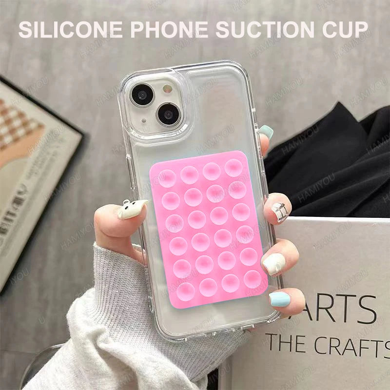 PC Silicone Suction Phone Holder Adhesive Suction Cup Wall cupping phone pack Single-Sided Case Mount  Tiktok Videos Selfies