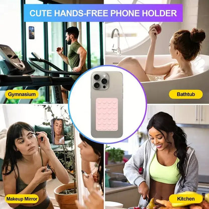 PC Silicone Suction Phone Holder Mat Multifunctional Suction Cup Wall Stand Square Anti-Slip Single-Sided Case Mount Back Sticker