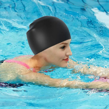 PC Silicone Swim Cap Waterproof Silicone Swimming Hat With Ear Protection S