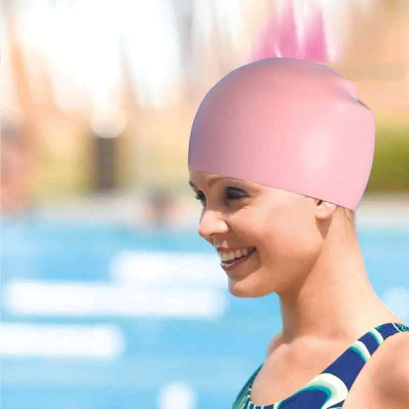 PC Silicone Swim Cap Waterproof Silicone Swimming Hat With Ear Protection S