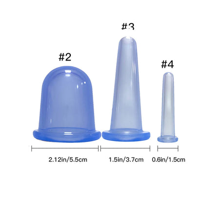 PC Silicone Vacuum Cupping Massage Jars Anti Cellulite Massage Facial Sucti