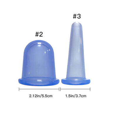 PC Silicone Vacuum Cupping Massage Jars Anti Cellulite Massage Facial Sucti