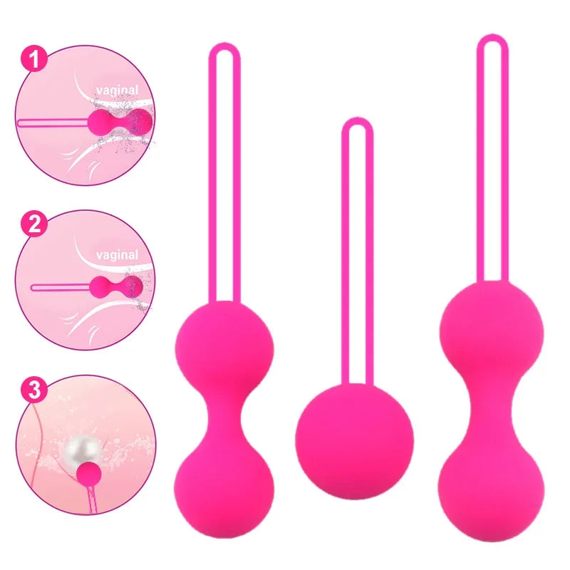 GtoozaSilicone Vaginal Kegals Sex Toys  Women Vagina Tighten Exercise Chinese Pelvic Floor Balls Anal Plug Muscle Trainer