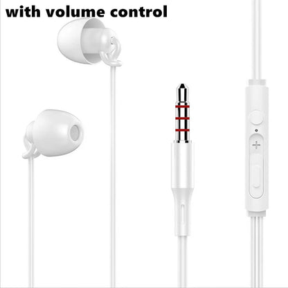 Silicone Wired Super Bass Earbud 3.5mm Jack Noise Reduction In Ear Headphone Universal Sport Sleeping Headphone with Mic