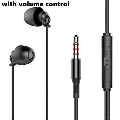 Silicone Wired Super Bass Earbud 3.5mm Jack Noise Reduction In Ear Headphone Universal Sport Sleeping Headphone with Mic