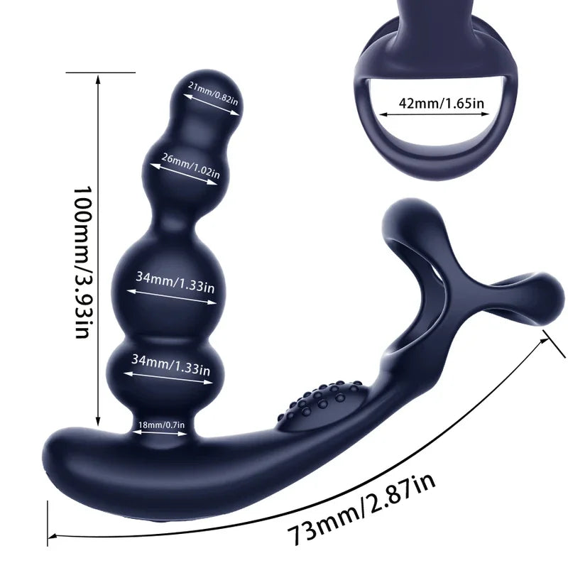 Silicone  and 360°Rotate Prostate Massager Wireless Control Delay Ejaculation Lock Ring Anal Plugs Sex Toys  Men gtooza.com