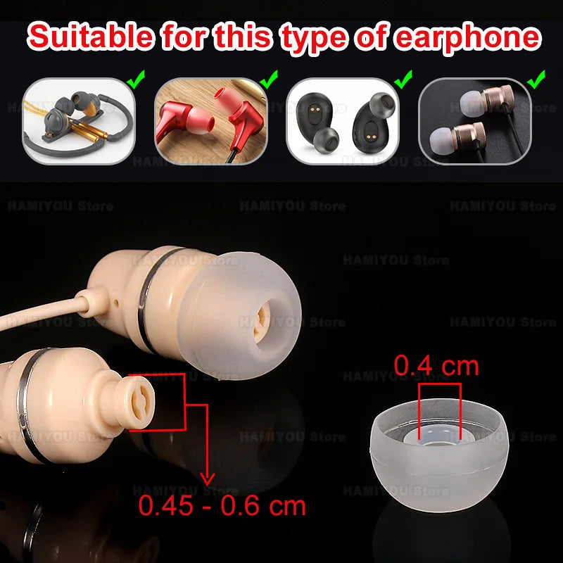 PC Silicone in Ear Headphone Eartip L M S Wired Earphone Noise Reduction Replacement Earplug Ear Plugs Soft Earbuds Cap Bowl shaped