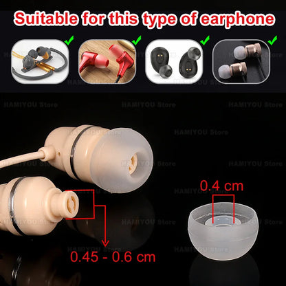 PC Silicone in Ear Headphone Eartip L M S Wired Earphone Noise Reduction Replacement Earplug Ear Plugs Soft Earbuds Cap Bowl shaped