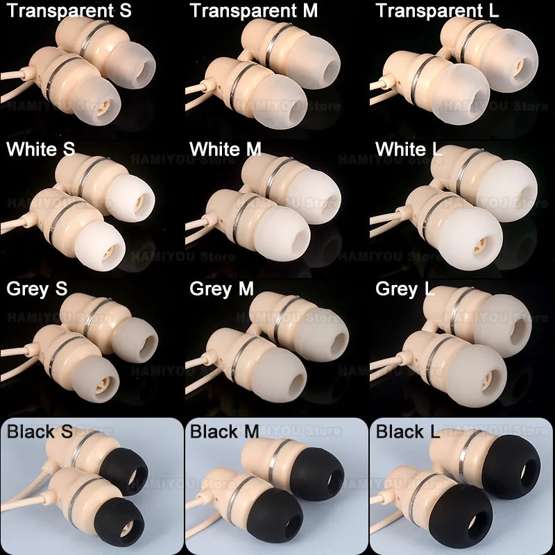 PC Silicone in Ear Headphone Eartip L M S Wired Earphone Noise Reduction Replacement Earplug Ear Plugs Soft Earbuds Cap Bowl shaped