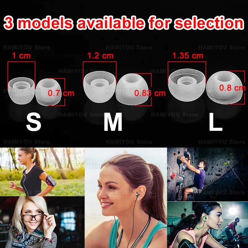 PC Silicone in Ear Headphone Eartip L M S Wired Earphone Noise Reduction Replacement Earplug Ear Plugs Soft Earbuds Cap Bowl shaped