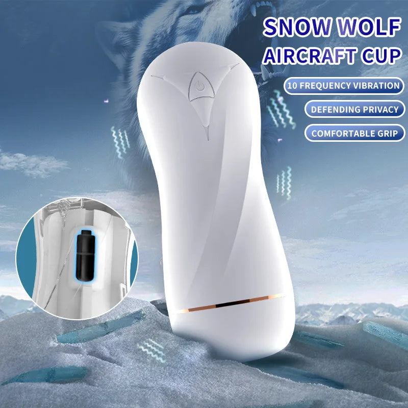 Simple snow Wolf plane cup men's vibrating manual cup masturbation artifact adult character toys New men's sex toys