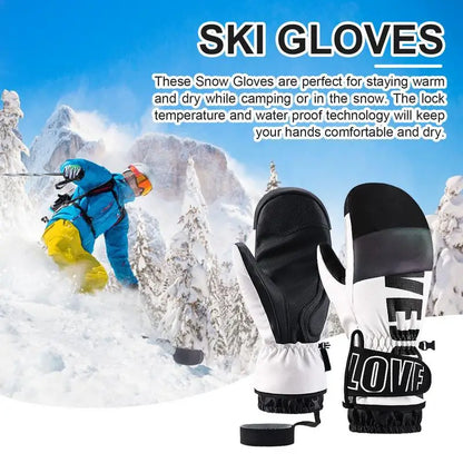 PC Skiing Gloves Snowboard Mittens Touchscreen Skiing Gloves Waterproof The