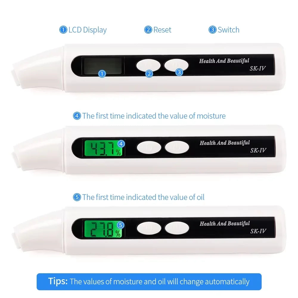 PC Skin Tester Face Skin Moisture&Oil Content Skin Analyzer Skin Water Chee