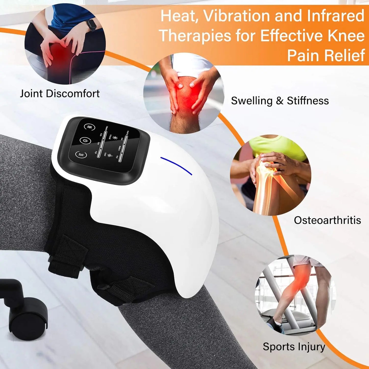 PC Smart Hot Compress Knee Massagers Electric Relaxing Leg Joint Heating Vi