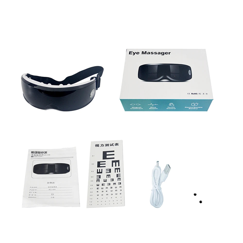 PC Smart Magnetic Eye Massager Vibration Relieves Fatigue Dark Circles Acupuncture Massage Relax Eye Care Device Wireless