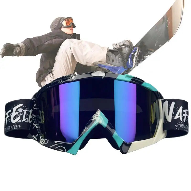 PC Snowboard Snow Skiing Goggles Anti-Scratch Ski Goggles Absorb UV Rays Sk