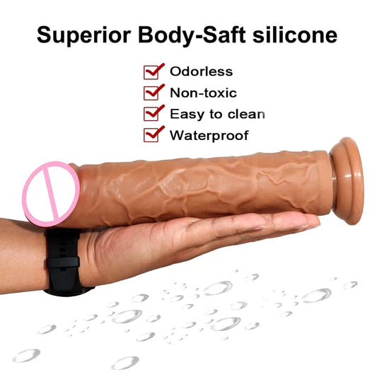 GtoozaSoft Double Layer Silicone Big  Realistic Fake Long  Penis  Adult Sex Toys  Woman Men Vagina Anal Massage