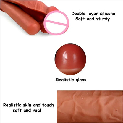 GtoozaSoft Double Layer Silicone Big  Realistic Fake Long  Penis  Adult Sex Toys  Woman Men Vagina Anal Massage