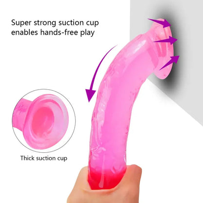 Soft Jelly 's  Suction Cup Anal Realistic Penis Sex Toys Female Masturbator s G-spot Orgasm Faloimetor  Women gtooza.com