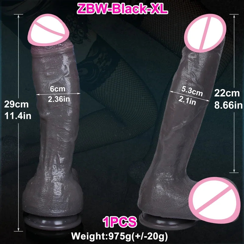 Gtooza_Soft Realistic Thick Huge  Gay Adults Sex Toy  Women Suction Cup Big  Anal Plug Vaginal Masturbators Silicone Penis gtooza.com