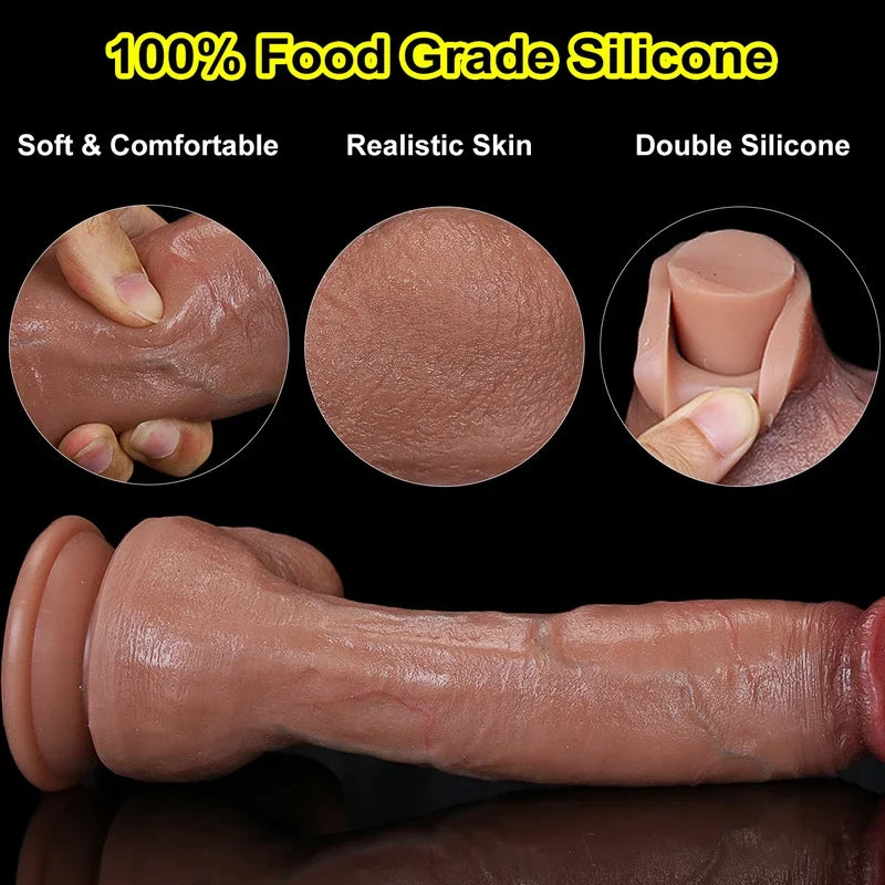 Gtooza_Soft Realistic Thick Huge  Gay Adults Sex Toy  Women Suction Cup Big  Anal Plug Vaginal Masturbators Silicone Penis gtooza.com