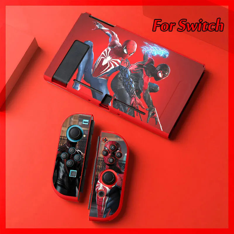 Soft Silicone Case For Nintendo Switch Oled NS Joy Con Controller Skin Shell Cool Spider Theme Dock Protective Cover Accessories