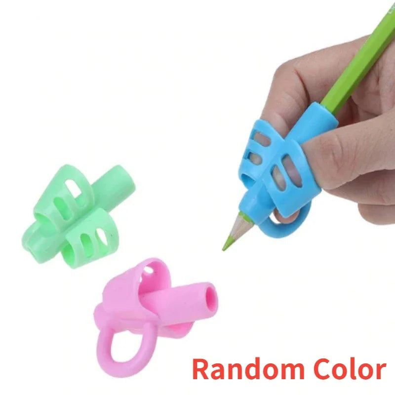 Soft Silicone Pencil Grip Three-Finger Five-Finger Corrector Children Writing Training Correction Tool Pens Holding  Kids