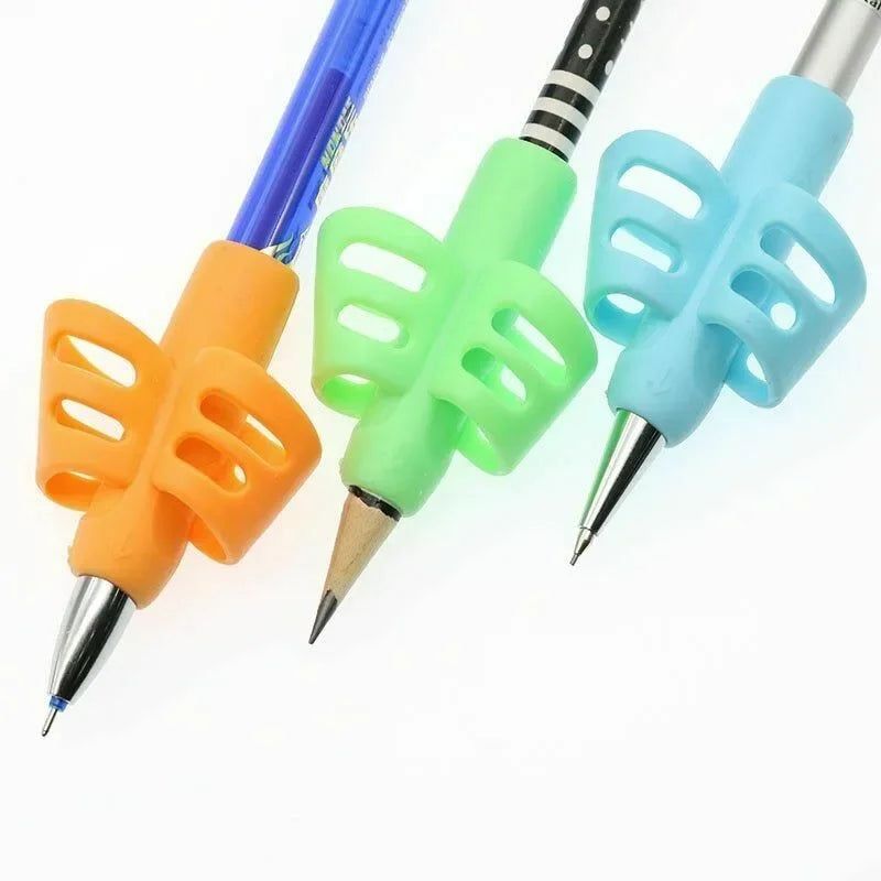 Soft Silicone Pencil Grip Three-Finger Five-Finger Corrector Children Writing Training Correction Tool Pens Holding  Kids