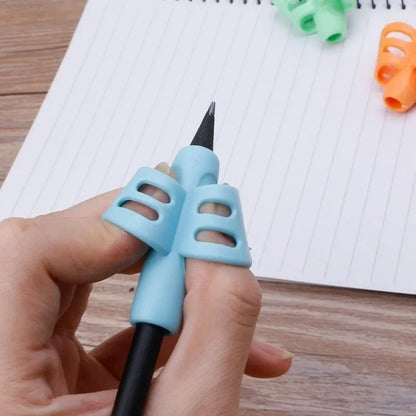 Soft Silicone Pencil Grip Three-Finger Five-Finger Corrector Children Writing Training Correction Tool Pens Holding  Kids