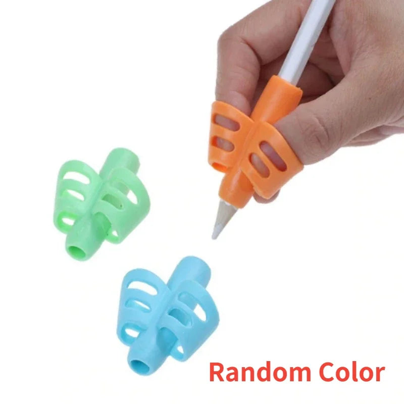 Soft Silicone Pencil Grip Three-Finger Five-Finger Corrector Children Writing Training Correction Tool Pens Holding  Kids