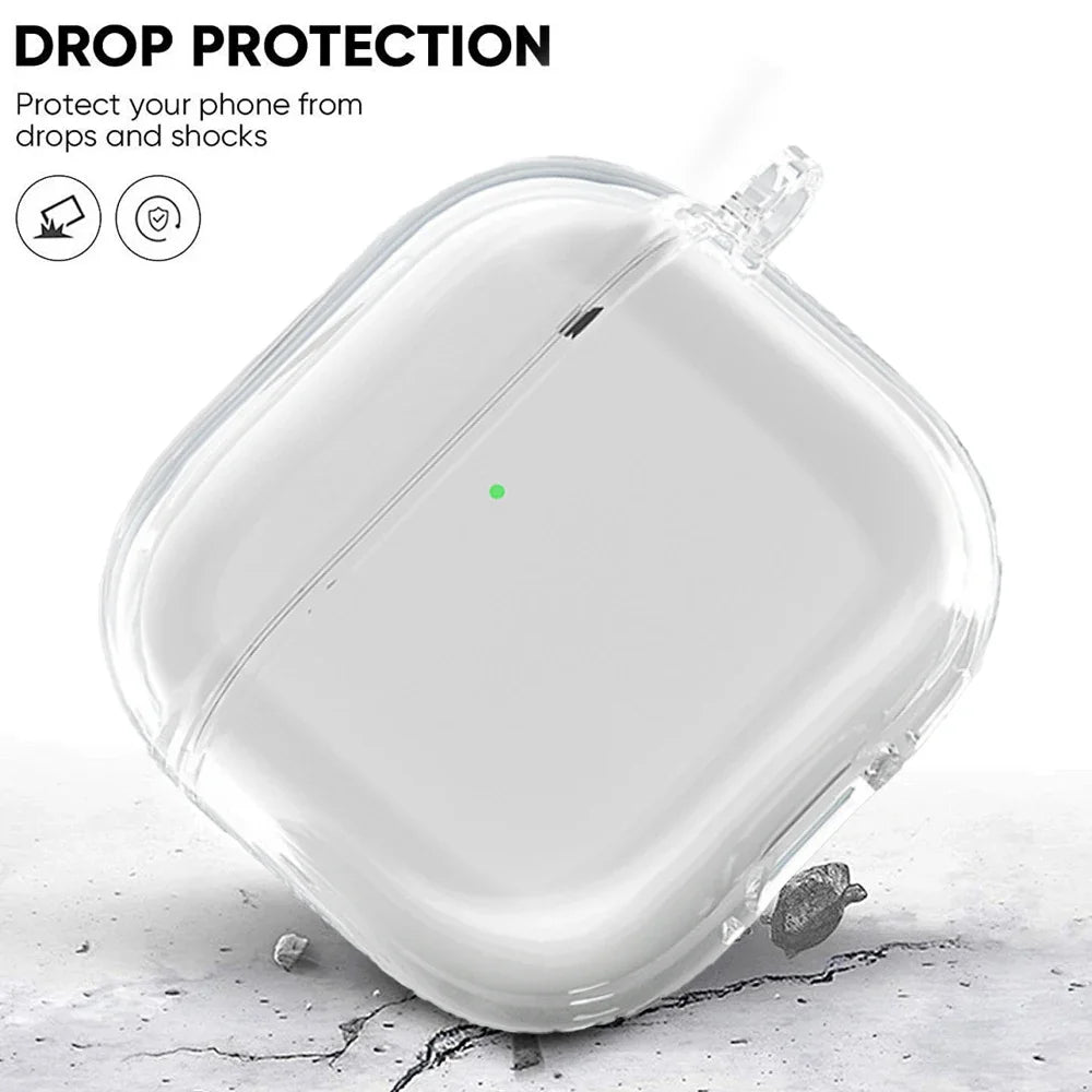 Soft TPU Wireless Transparent Earphone Case for Airpods 4 with Keychain Shockproof Cover for Air Pods Airpods 4 Accessories