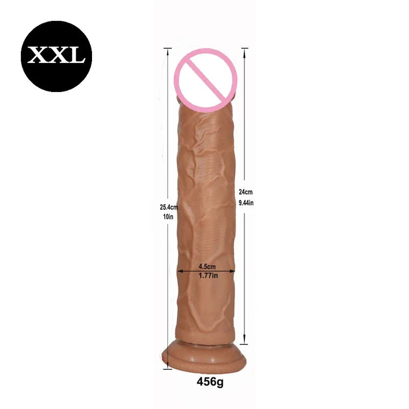 Soft double layer silicone big dildo realistic fake long dick penis butt plug adult sex toys  woman men vagina anal massage gtooza.com