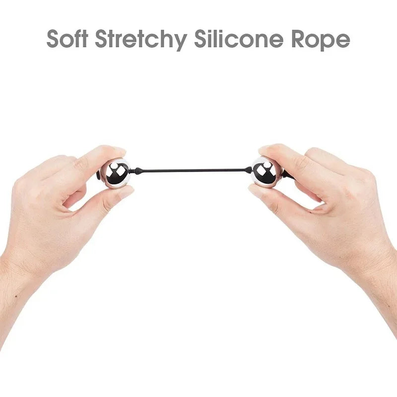 Soft stretchy Silicone pull ring metal Anal beads Kegel ben wa geisha ball expander vaginal tighten exercise sex toy  women