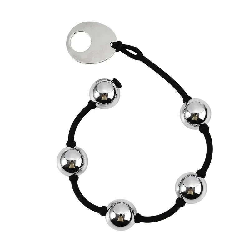 Gtooza_Soft stretchy Silicone pull ring metal Anal beads Kegel ben wa geisha ball expander vaginal tighten exercise sex toy  women gtooza.com