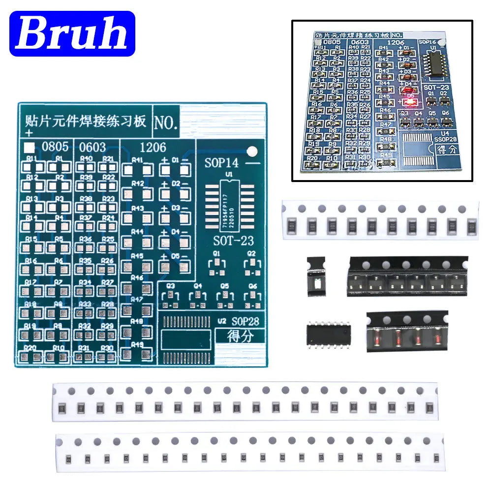 Spare Parts Advanced Full-Chip Soldering Practice Board Electronic Components DIY Production Kit