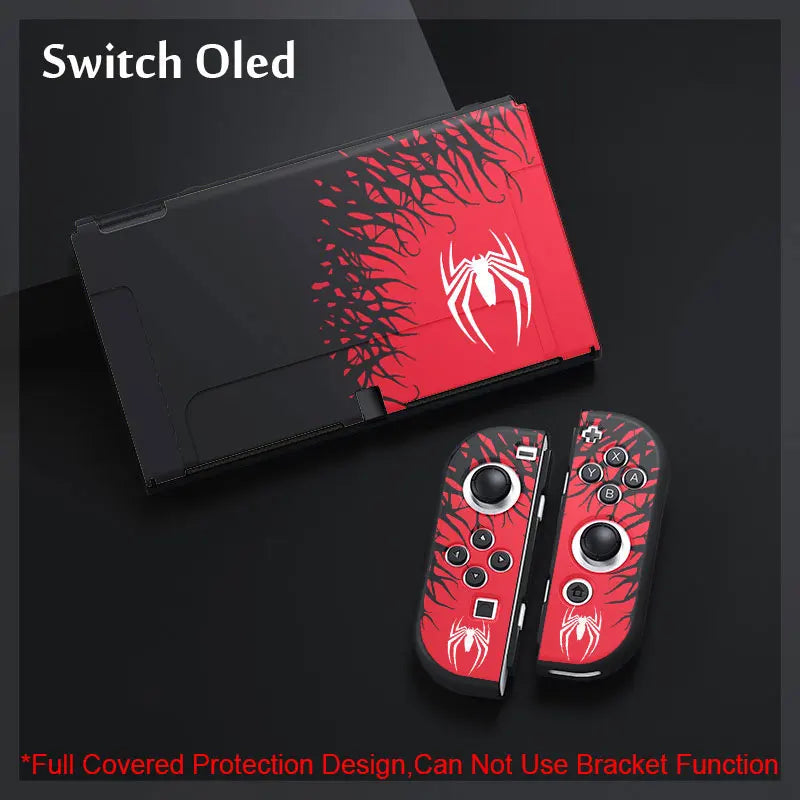 Spider Theme Case For Nintendo Switch Oled Joy Con Controller Shell Kawaii Soft TPU Silicone Protective Cover Accessories