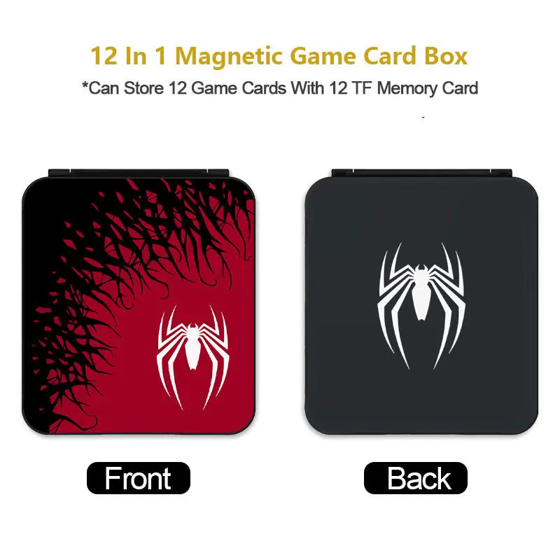 Spider Theme Magnetic Game Cards Storage Case For Nintendo Switch Oled 12 in 1 TF SD Card Protective Cover Box Accessories