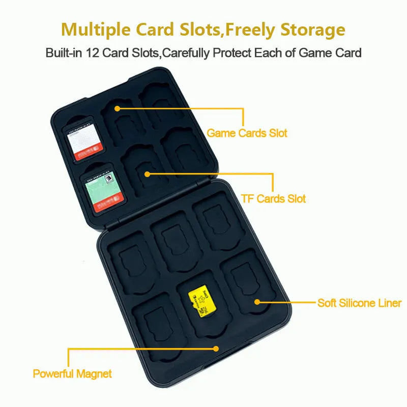 Spider Theme Magnetic Game Cards Storage Case For Nintendo Switch Oled 12 in 1 TF SD Card Protective Cover Box Accessories