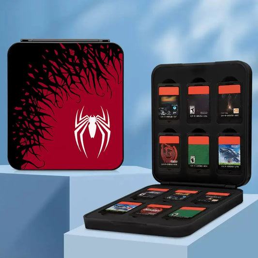 Spider Theme Magnetic Game Cards Storage Case For Nintendo Switch Oled 12 in 1 TF SD Card Protective Cover Box Accessories