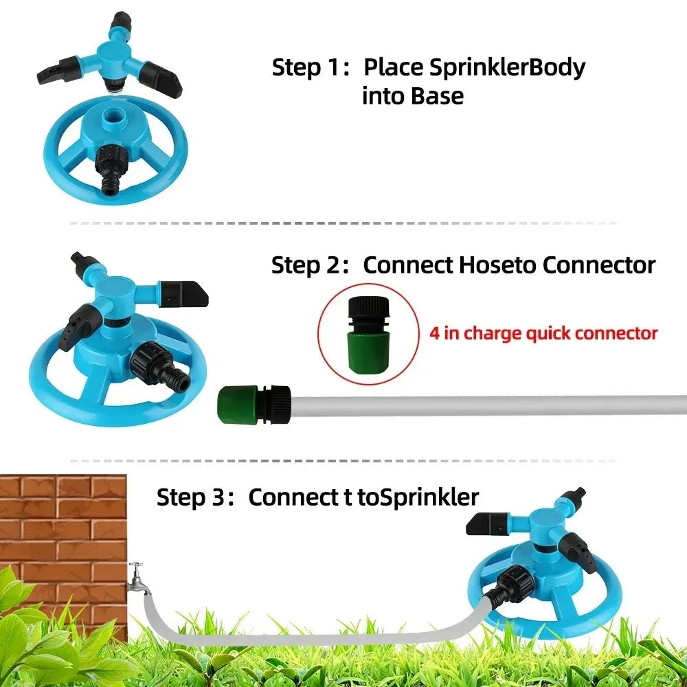 Sprinkler Nozzle 360 Degree Automatic Rotating Water Spray Garden Lawn Automatic Sprinkler Garden Watering Irrigation Supplies