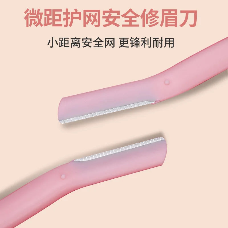 Stainless Steel Blade Eyebrow Scraper with Safety Net Women's Shaving Knife Beauty Makeup Tool Eyebrow Trimming Knife