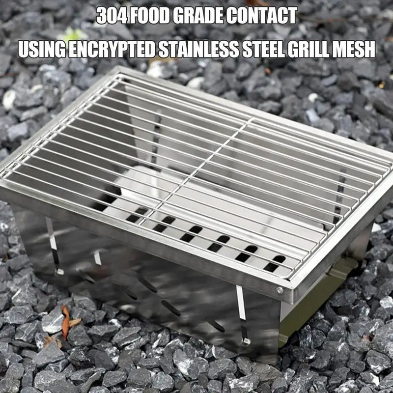 PC Stainless Steel Camping Grill Foldable Barbecue Stove Grill Camping Stov