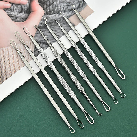 Stainless Steel Dual Heads Acne Needle Blackhead Blemish Squeeze Pimple Extractor Remover Spot Cleaner Beauty Skin Care Tool