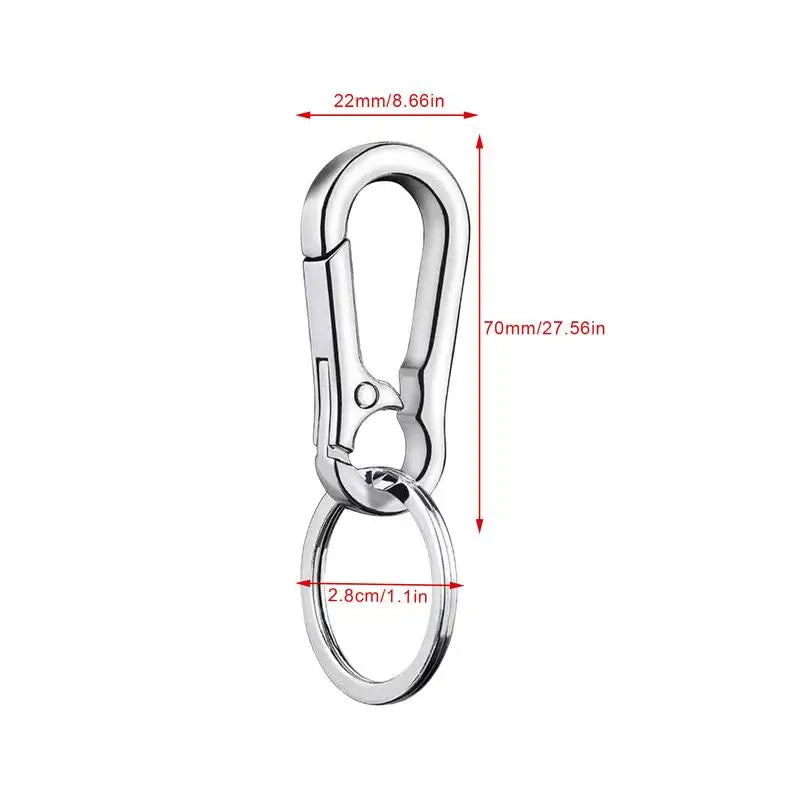 PC Stainless Steel Gourd Buckle Climbing Keychain Waist Belt Clip Anti-lost